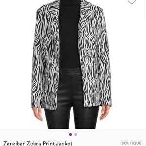 Zebra Print Blazer - Black and White